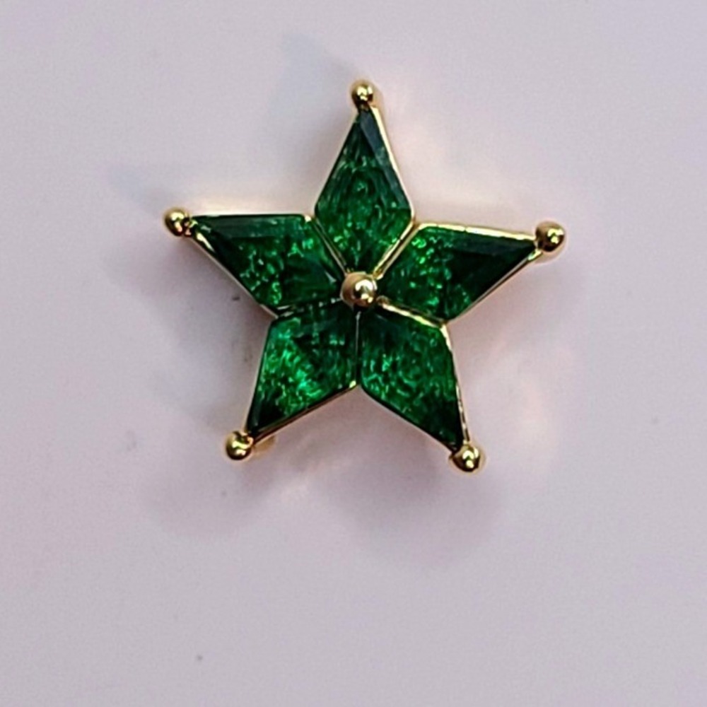 Kate Spade New York Emerald Star Cubic Zirconia Stud Earrings Gold Tone - Picture 2 of 4